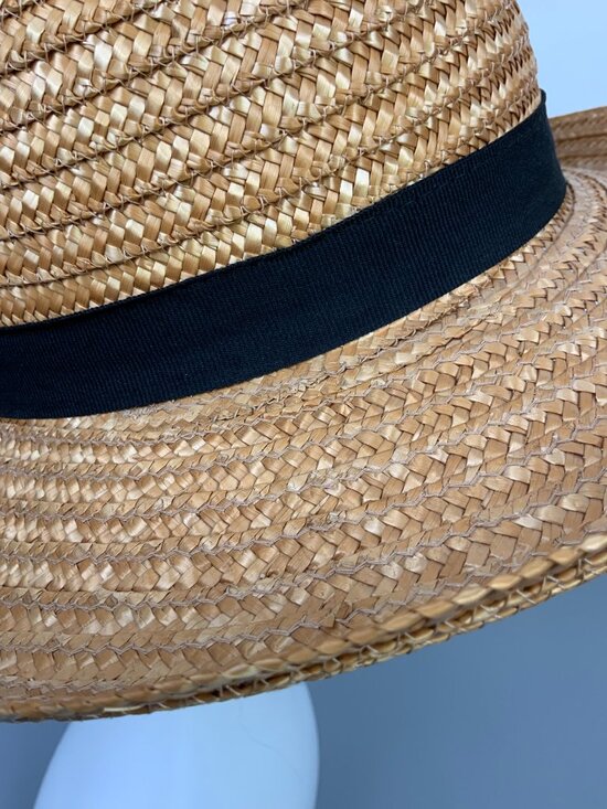 Natural Straw Sun Summer Hat by Filippo Catarzi Florence Italy Sz M main image 7